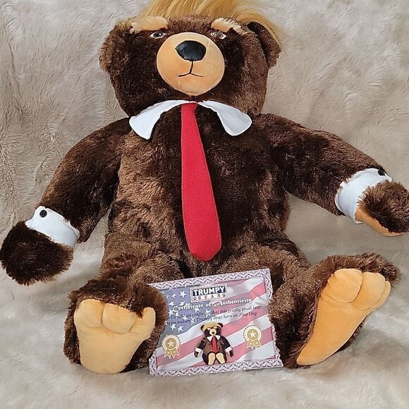 AUTHENTIC TRUMPY BEAR WITH AMERICAN FLAG CAPE - Picture 3 of 8